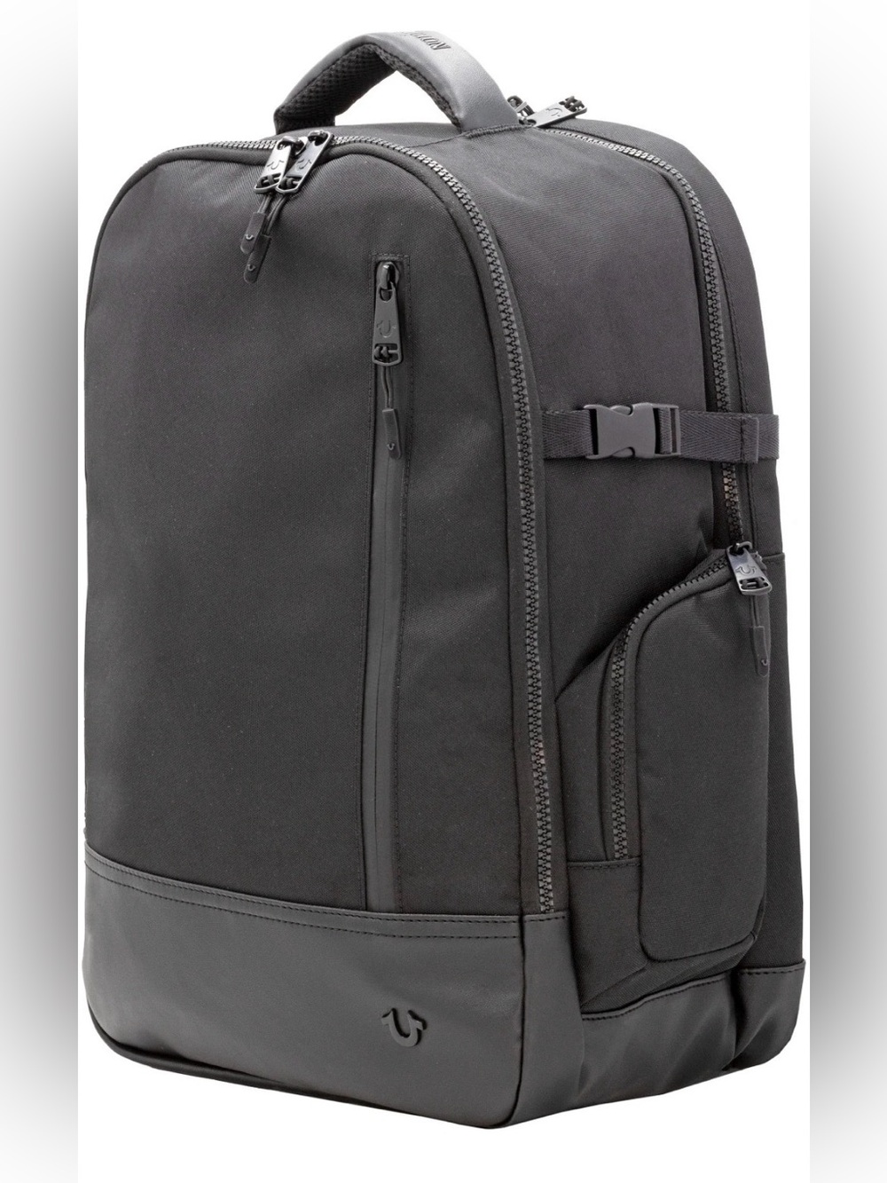 NWT True Religion Hemi Style Black Nylon/Leather Travel Backpack